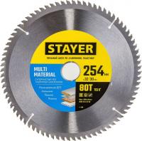 Диск пильный STAYER Multi Material, 254x32/30 мм, 80Т, по алюминию, пластику, ламинату, ламинированному ДСП