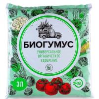 Удобрение БИОГУМУС, универсальное, органическое, субстрат, 3 литра
