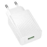 Зарядное устройство сетевое, 1хUSB, 220В, белое, 3 А, 18 Вт