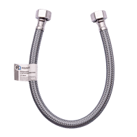 Подводка для воды AQUALINE, 1/2", 60 см, гайка/гайка, в оплётке из полиамидных нитей