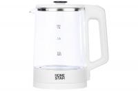 Чайник стекло HOMESTAR HS-1008, 1,8 л, 1500 Вт, белый