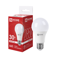 Лампа LED IN HOME A65-VC, 30 Вт, Е27, 4000 К, 230 В, 2850 лм