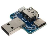 Модуль переходник USB-штекер/USB-гнездо/microUSB/TypeC