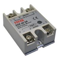 Реле твердотелое SSR-40DA FQFER (FOTEK), входное постоянное 3-32 В, выходное переменное 24-380 В, 40 А