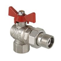 Кран шаровой VALTEC "BASE", 1" с полусгоном, угловой (Американка)