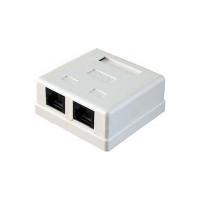 Розетка компьютерная REXANT, внешняя, 2-порта, RJ-45, 8P8C, UTP, категория 5E, неэкранированная