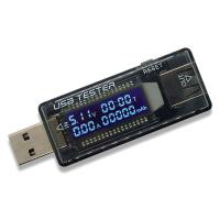 Тестер USB цифровой "KWS-V21", 4-20В, 0-3А, показания: напряжение, сила тока, время зарядки, количество передаваемого заряда