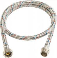 Подводка для воды в стальной оплётке, 1/2", 20 см, гайка/штуцер