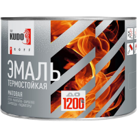 Эмаль KUDO PROFF, термостойкая, чёрная матовая RAL9005, 500 мл