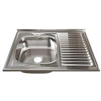 Мойка MIXLINE, 800х600х180 мм, левая, нерж + сифон
