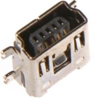 Разъём, MiniUSB-A розетка 5-контактная SMD на плату