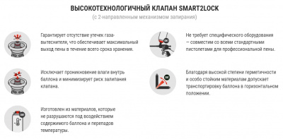 Пена монтажная KUDO Proff 70+ всесезонная пистолетная, 1000 мл