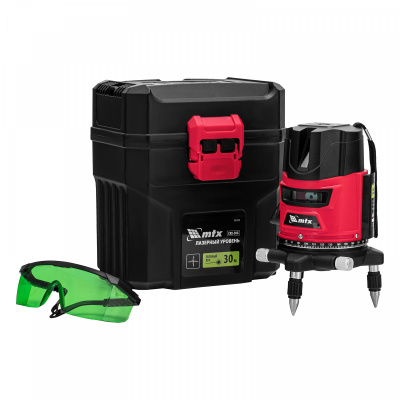 Уровень лазерный matriх CRX-30G, 30 м, зелёный луч, батарейки, резьба 5/8"