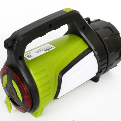 Фонарь-прожектор Camelion E1338, 10 режимов, 600 м, кемпинг 2700/4500К, аварийный, USB/microUSB, 6 Ач
