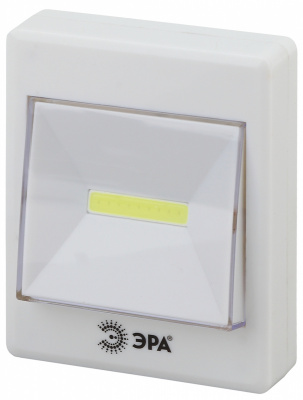 Фонарь-пушлайт ЭРА SB-606, квадратный, белый (LED-COB, 3хААА)