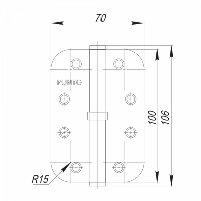 Петля PUNTO съёмная IN4100SR-R14 PN, правая