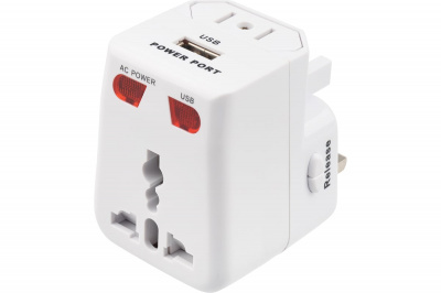 Переходник для разных типов розеток + USB, REXANT 11-1051