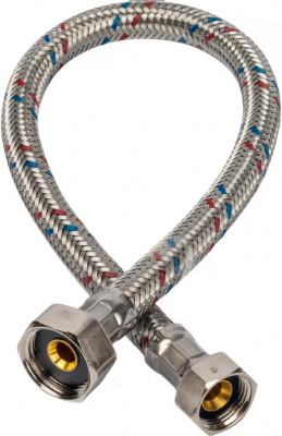 Подводка для воды в стальной оплётке, 1/2", 80 см, гайка/гайка