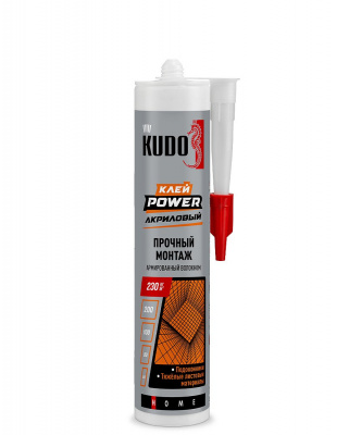 Клей KUDO HOME «POWER» KBK-351, армированный волокном акриловый, белый, 280 мл