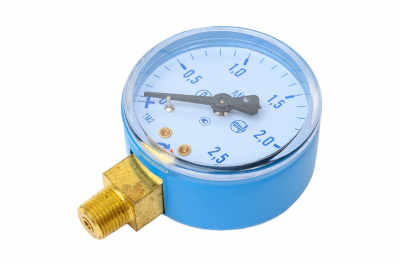 Манометр, 1/8" NPT, кислородный, 0-2,5 МПа