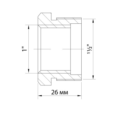 Футорка 1" в. x 1½" н., латунная, VRT