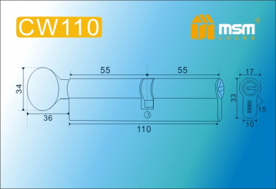 Механизм перфо. ключ-вертушка CW-110 мм SN, матовый никель