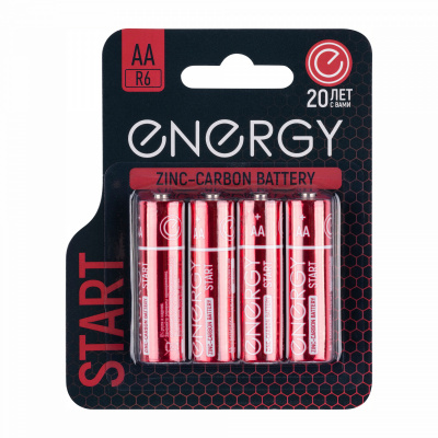Элементы питания ENERGY START, AA, R06, 4 штуки