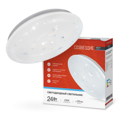 Светильник LED IN HOME DECO "СОЗВЕЗДИЕ", 24 Вт, 6500 К, 300x55 мм, IP40