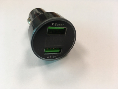 Зарядное устройство в прикуриватель 2хUSB, 12-24В