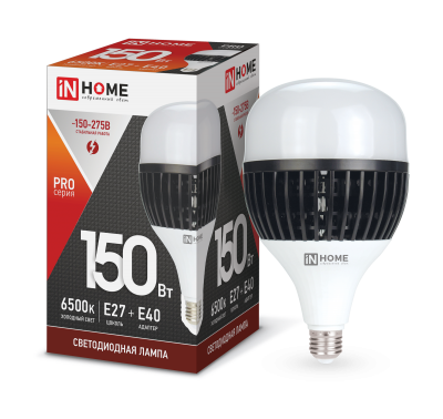 Лампа LED IN HOME HP-PRO, 150 Вт, Е27/Е40, 6500 К, 230 В, 14250 лм