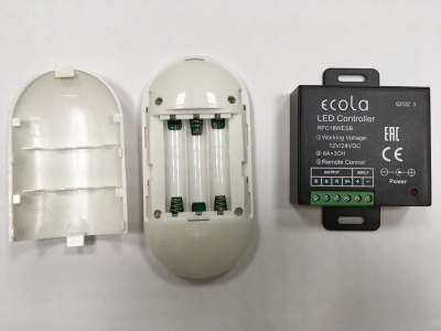 Контроллер для светодиодной ленты Ecola RGB, 216 Bт/12 В (432 Вт/24 В), 18 A, с кольцевым сенсорным пультом управления