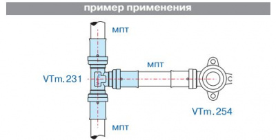 Тройник пресс VALTEC 20х16х20 мм