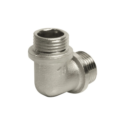 Уголок 1/2" наружные резьбы, латунный, VRT