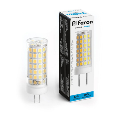 Лампа Feron LED LB-434, G4, 9 Вт, 6400 K, 220 В, 63х18 мм