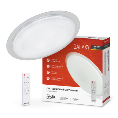 Светильник LED IN HOME COMFORT GALAXY, 55 Вт, 3000-6500 К, 450x85 мм, 6000 лм (с пультом ДУ)