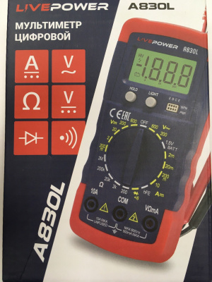 Мультиметр цифровой LIVE-POWER A830L