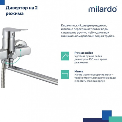 Смеситель для ванны milardo "Demi" DEMSB00M10