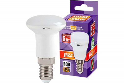 Лампа LED Jazzway PLED-SP R39, 5 Вт, E14, 3000 К, 220 В, 400 лм