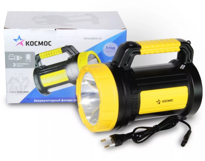 Фонарь КОСМОС LED 2005W_Ex (прожектор, 5Вт + 10Вт, акк. 4В, 2Ач)