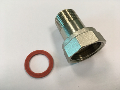 Полусгон с накидной гайкой 3/4" х 1/2" (без отверстия для пломбирования)