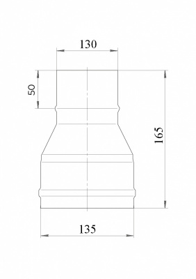 Переход для дымохода, Ø135/130 мм нерж. 0,5 мм