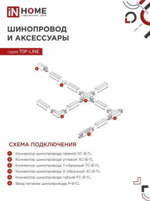 Светильник IN HOME TR-GX53-TL 50RW трековый, белый, серия TOP-LINE