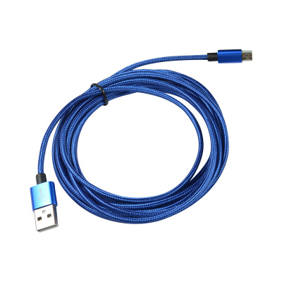 Шнур USB шт. - MicroUSB шт., 1 м, ткань, синий