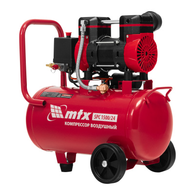 Компрессор MTX SPC 1500/24, 1500 Вт, 24 л, 260 л/мин, безмасляный, малошумный