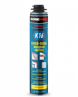 Клей-пена DoneWell DOKKA K16 "Мощная Хватка", профессиональный, всесезонный