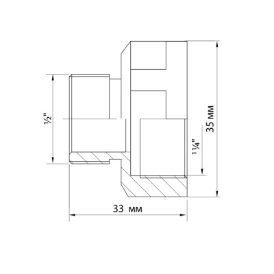 Переходник 1/2" н. x 1¼" в., латунный, VRT