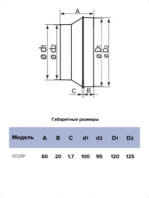 Редуктор ERA РП установочный Ø100/125 мм, внутренний Ø95/120 мм