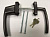Гарнитур балконный ассиметричный, с ключом, коричневый
