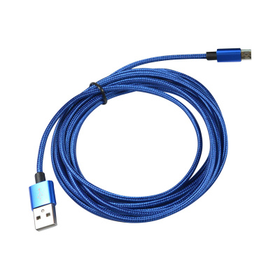 Шнур USB шт. - Type-C шт., 1 м, ткань, синий