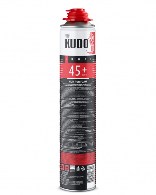 Пена монтажная KUDO Proff 45+ огнестойкая, всесезонная, 1000 мл
